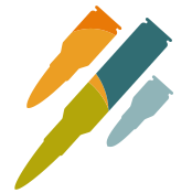 Bullets in the color and design of the GHF logo.